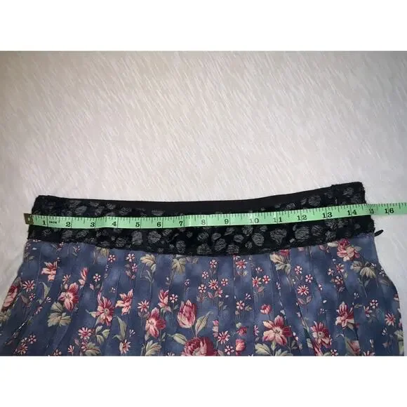 Y2K Custo Barcelona Pleated Floral Grunge Skirt Size 36 - Picture 4 of 5